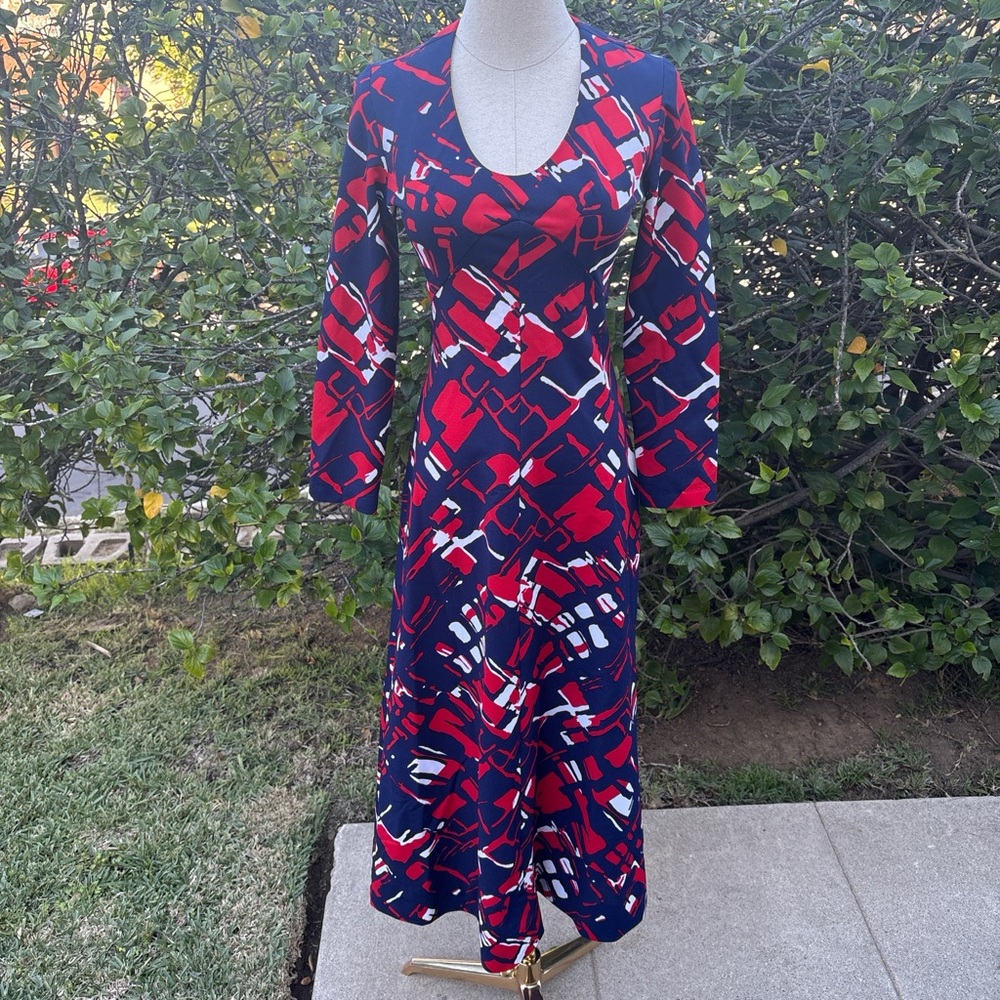 VTG 70s Long Sleeve Maxi Dress with Empire Waist - Women’s Small